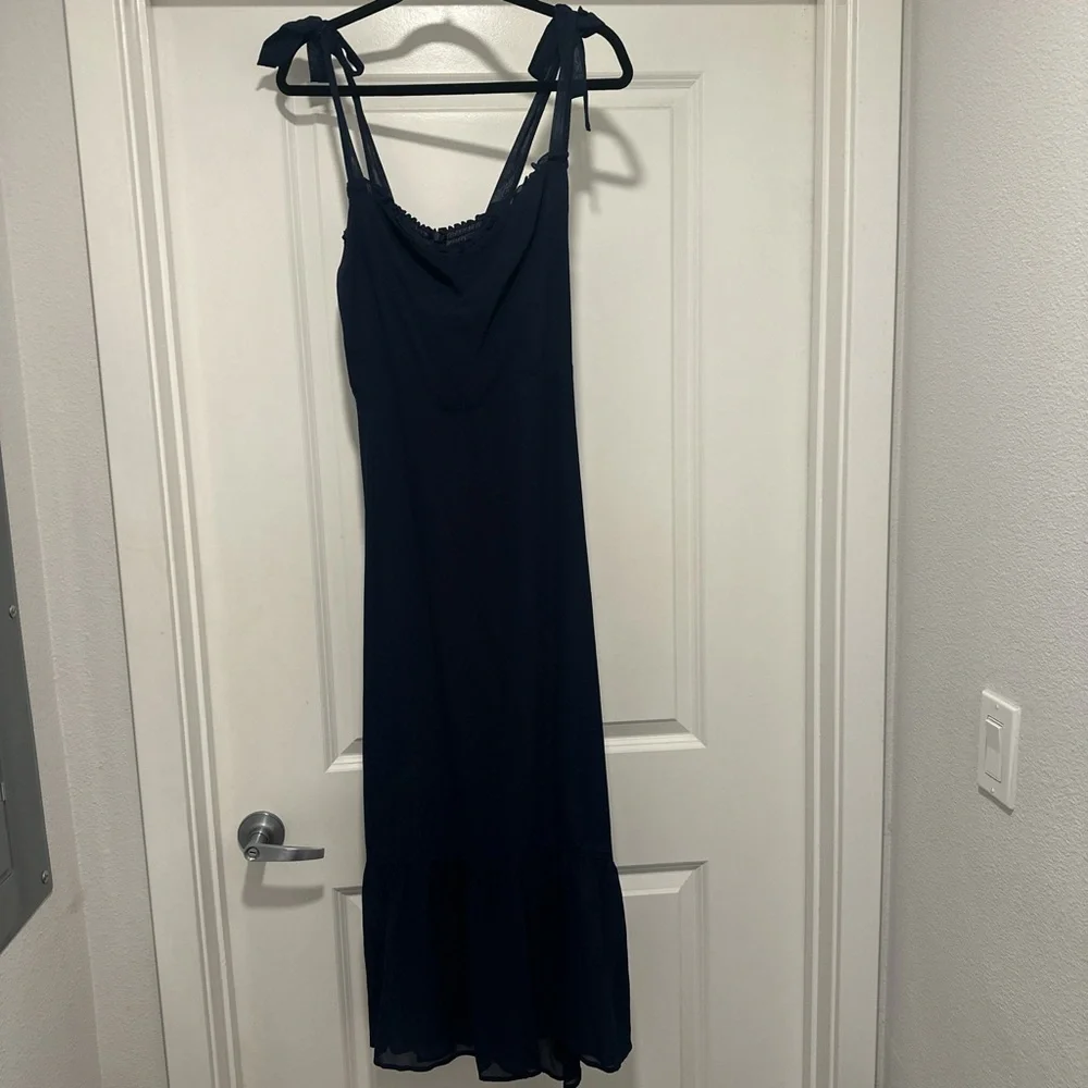 Reformation Nikita Navy Dress Size 8 - Picture 2 of 5